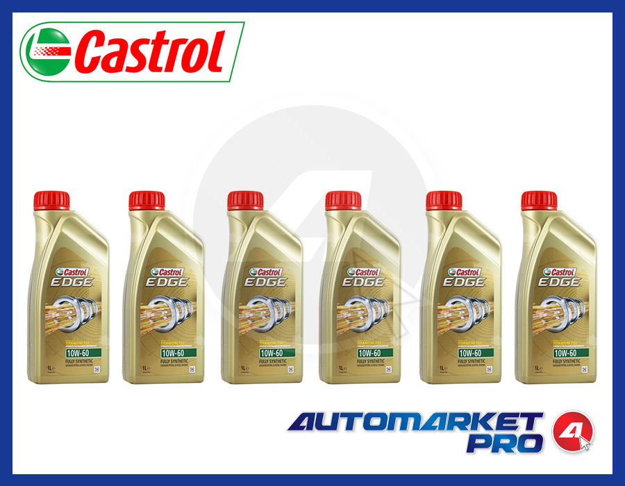 6 LITRI OLIO MOTORE CASTROL EDGE 10W60 FST TITANIUM A3/B4 BMW 04 VW 50500 50501