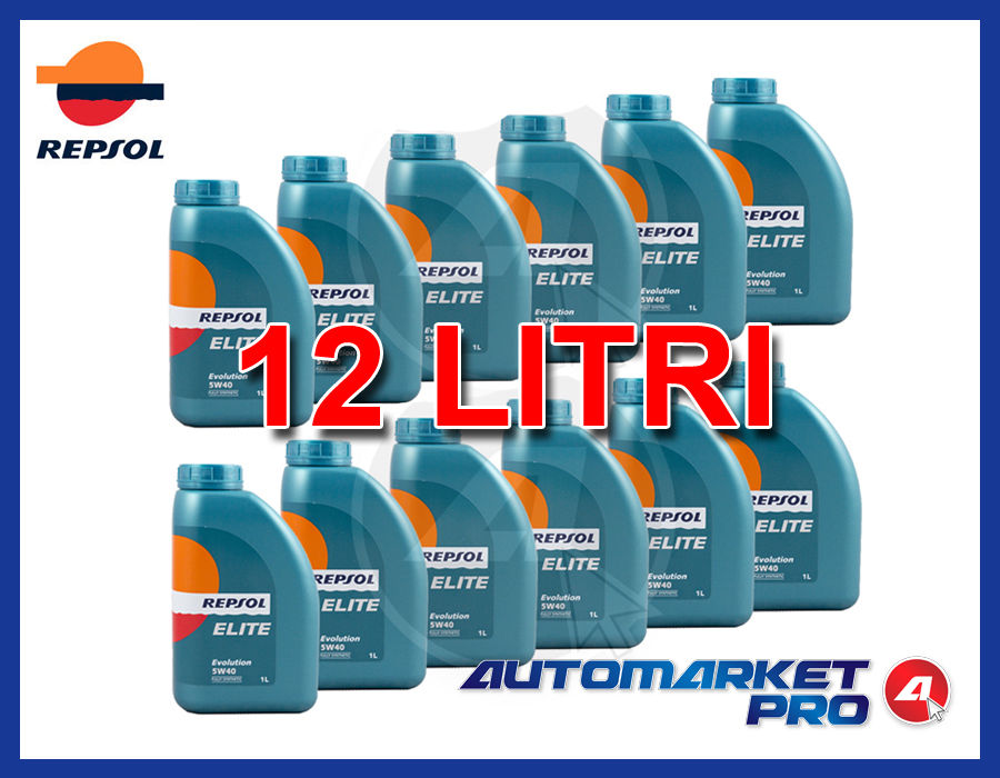 12 LITRI OLIO MOTORE REPSOL 5W40 EVOLUTION A3 B3 B4 C3 SN/CF 229.31 502 505.00