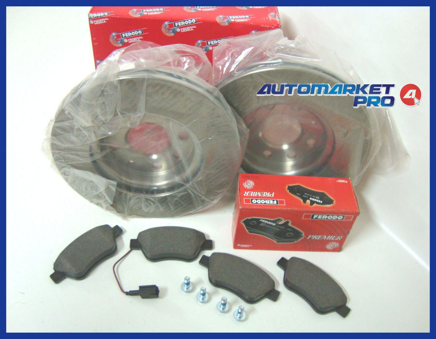 KIT DISCHI FRENO + PASTIGLIE FERODO FIAT GRANDE PUNTO 1.3 MJET MULTIJET DIESEL