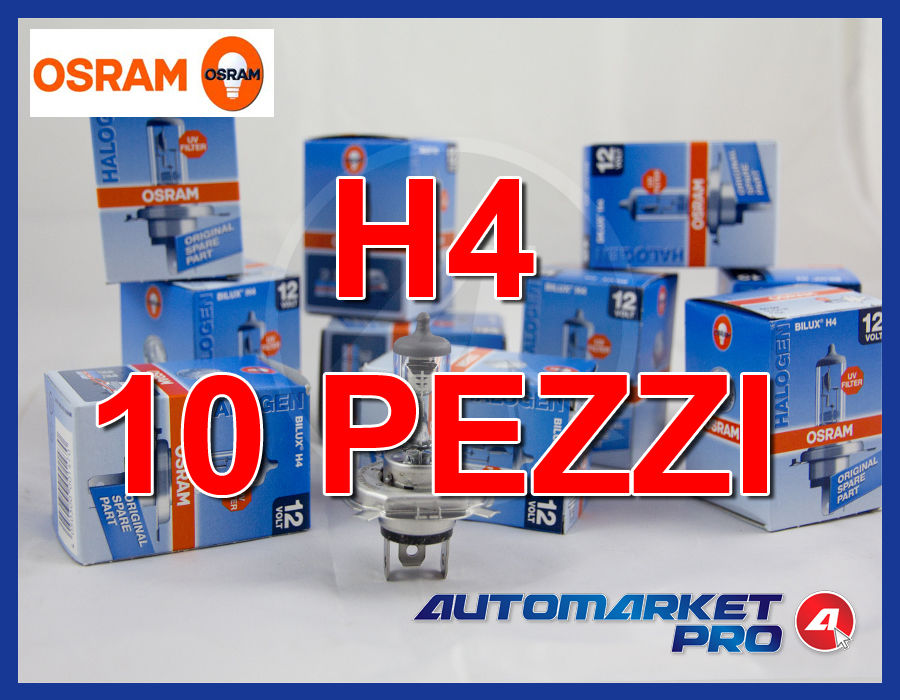 STOCK 10 LAMPADINE OSRAM H4 12 V 60 W 64193 LAMPADINA ALOGENA ANABBAGLIANTE FARI