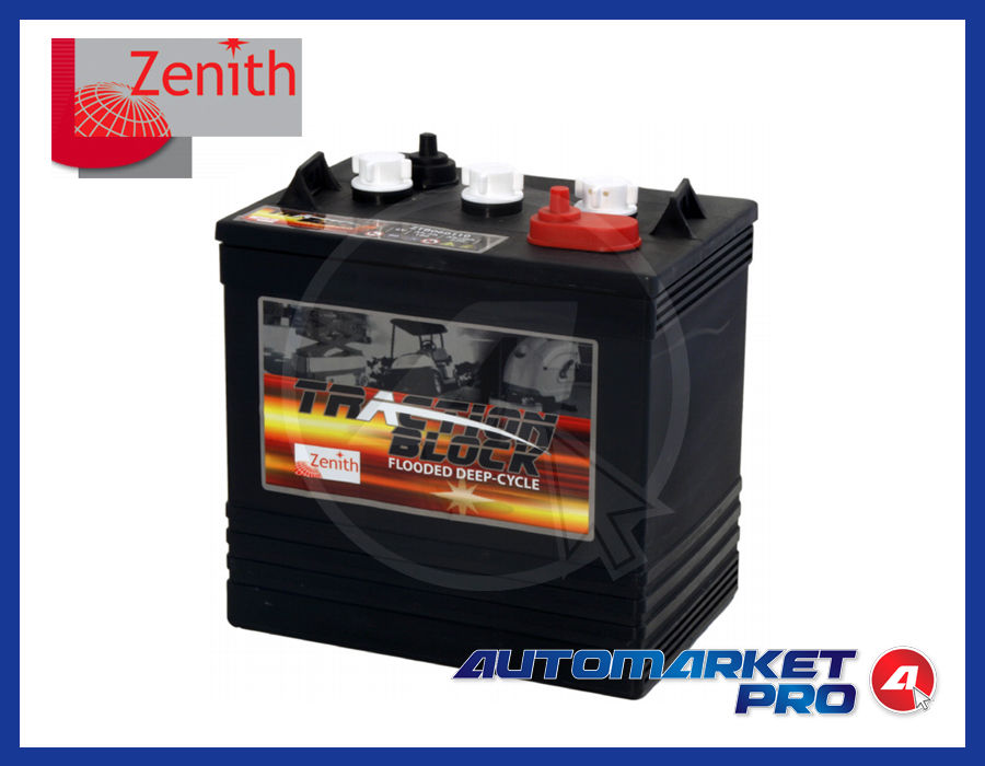 BATTERIA EQUIVALENTE TROJAN T105 ZENITH 060110 GC105 225 AH 6 VOLT CART SERVIZI