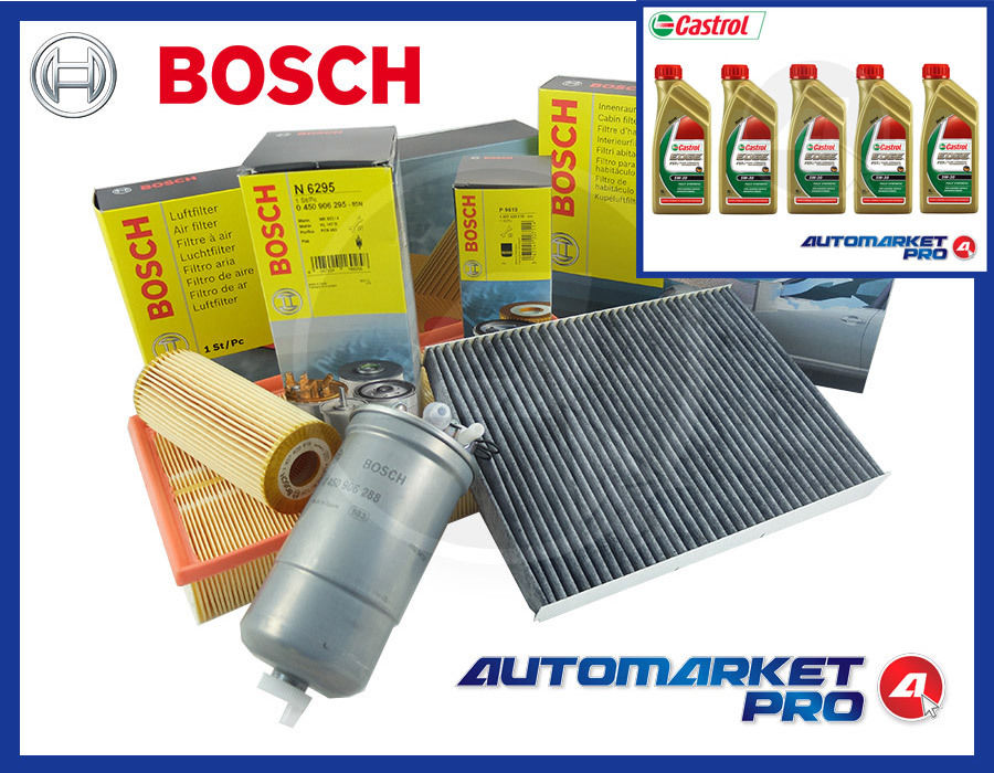 KIT FILTRI TAGLIANDO VW GOLF IV NEW BEETLE AUDI A3 1.9 TDI + OLIO CASTROL 5W30